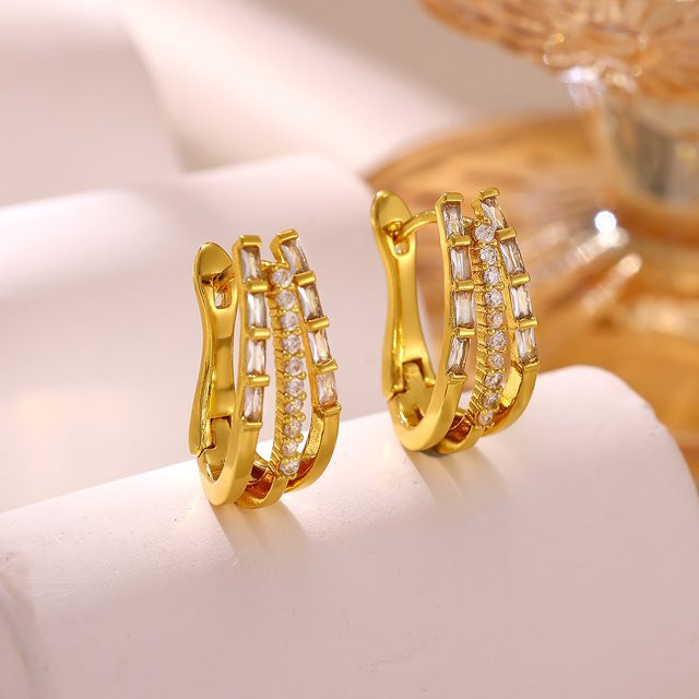 HPTOTMG Creolen, Gold, Zirkonia, Damen, Vintage - Bild 1