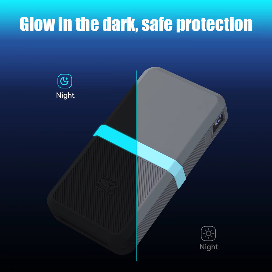 SIKAI Stoßfeste Powerbank-Hülle für UGREEN 145W 25000mAh PowerBank (Modell PB205) mit präzisen Aussparungen und Tastenschutz in Schwarz und Orange - Bild 3