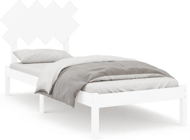 vidaXL Massivholzbett aus Kiefer in Weiß, B/T/H: 90 x 190 x 31 cm - Bild 1