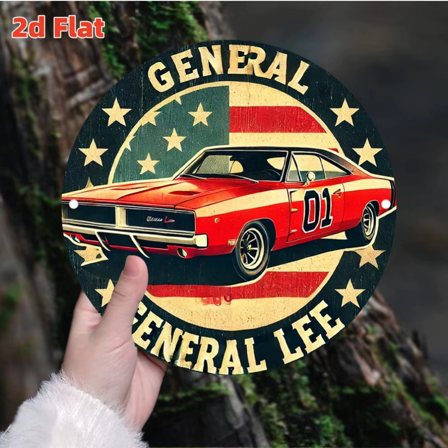 HELLOYOUNG Metall Wanddekoration Racing Red Logo – Runde Retro Wanddekoration aus Metall in Rot, Durchmesser: 19,81 cm - Bild 2