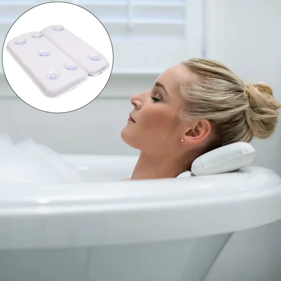 Rutschfestes SPA-Badewannenkissen aus weißem PU-Kunstleder für dein entspannendes Badezimmer-Erlebnis - Bild 2