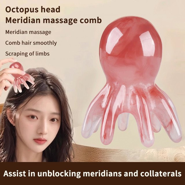HNKMP Octopus Massage Kamm, Kopfhaut Massage, Gua Sha - Bild 1