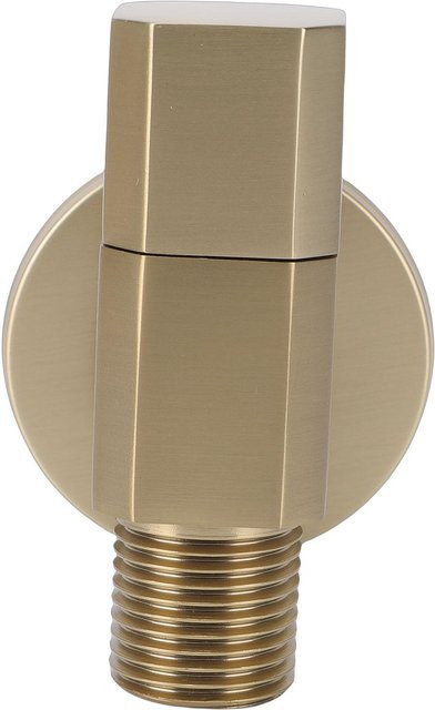 Fishine Winkelabsperrventil Heavy Duty aus Messing in Brushed Brass und Grau mit 1/2 Zoll Anschluss - Bild 1