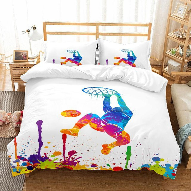 Basketball Sport Bettwäsche Set von Binchi Outdoor Product, Mehrfarbig, B/H: 180 x 210 cm - Bild 1