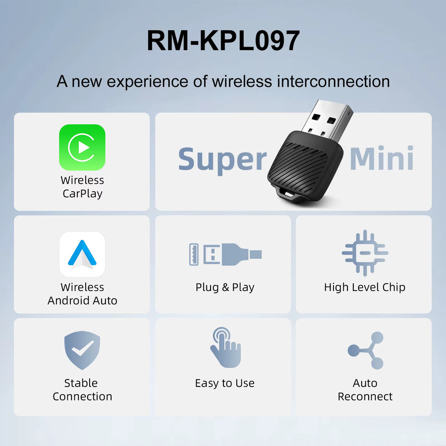 ANYFAR 2in1 Wireless CarPlay und Android Auto Adapter mit 5G WiFi und Bluetooth 5.0 in Schwarz - Bild 2