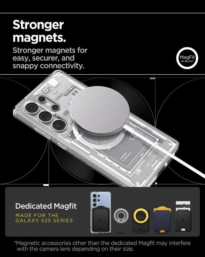 Spigen Ultra Hybrid Zero One MagFit Schutzhülle für Samsung Galaxy S25 S24 S23 S22 Ultra und S24 S25 Plus in Schwarz und Transparent mit MagSafe Kompatibilität für kabelloses Laden - Bild 4