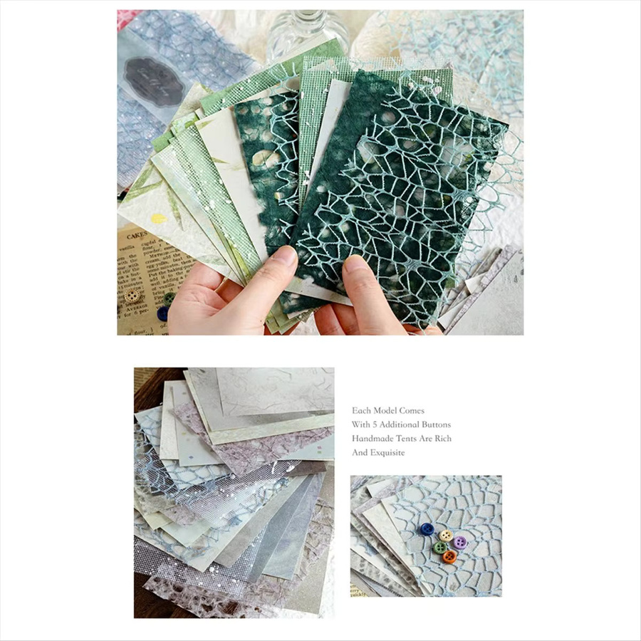 A91P Scrapbook-Papier Set mit 156 Blatt strukturiertem Bastelpapier und Netzstoff in Multicolour, 6er-Pack, Größe: 9,9 x 14 cm - Bild 2