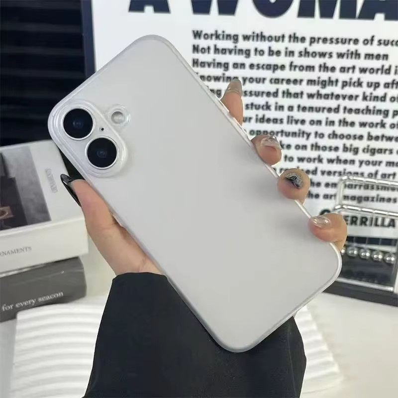 Transparente Apple iPhone Schutzhülle aus ultradünner PP-Hartschale für iPhone 17 bis iPhone 7/8 Plus und SE, stoßfeste und schlanke Abdeckung in Transparent/Weiß - Bild 1