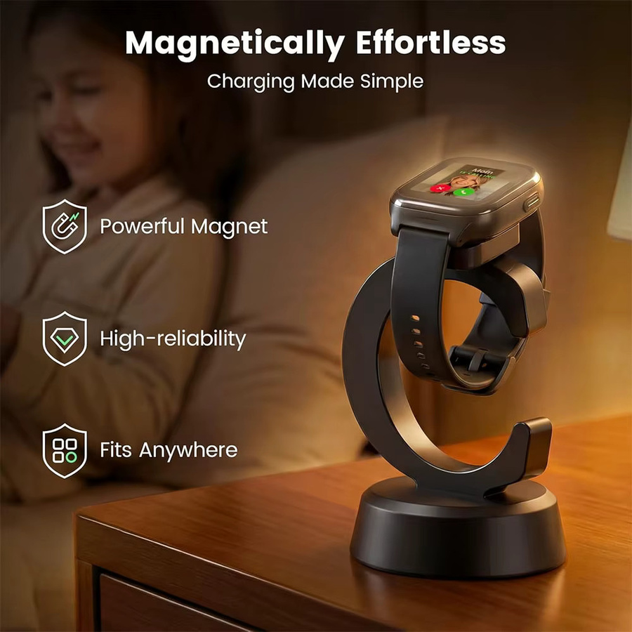 iHZCPRO Magnetische Ladestation für Cosmo JrTrack 5/4/3/2 Kinder-Smartwatch in Schwarz mit USB-Kabel - Bild 2