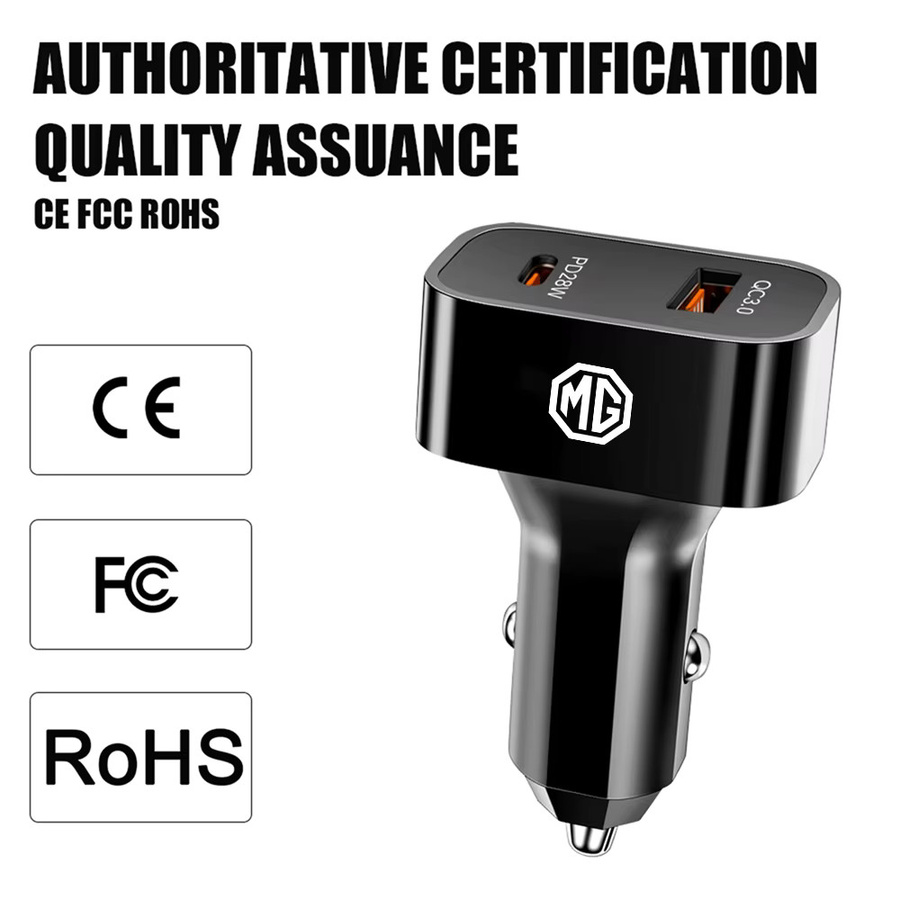 Schnelles Auto-Ladegerät mit USB Typ C und PD für Morris Garages MG ZS 5 7 6 Cyberster in Schwarz - Bild 6