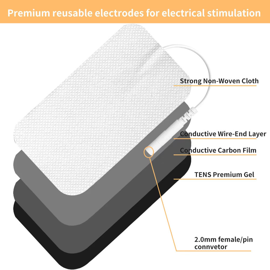 Raiuleko TENS EMS Elektrodenpads Gel-Pflaster, 100/50/20 Stück - Bild 2