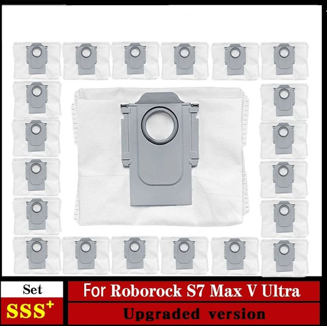 Roborock Staubbeutel-Zubehör Set in Weiß für S7 MaxV Ultra, Xiaomi S7 Pro Ultra und S7 MaxV Plus inklusive Hauptbürste für Roboterstaubsauger - Bild 1