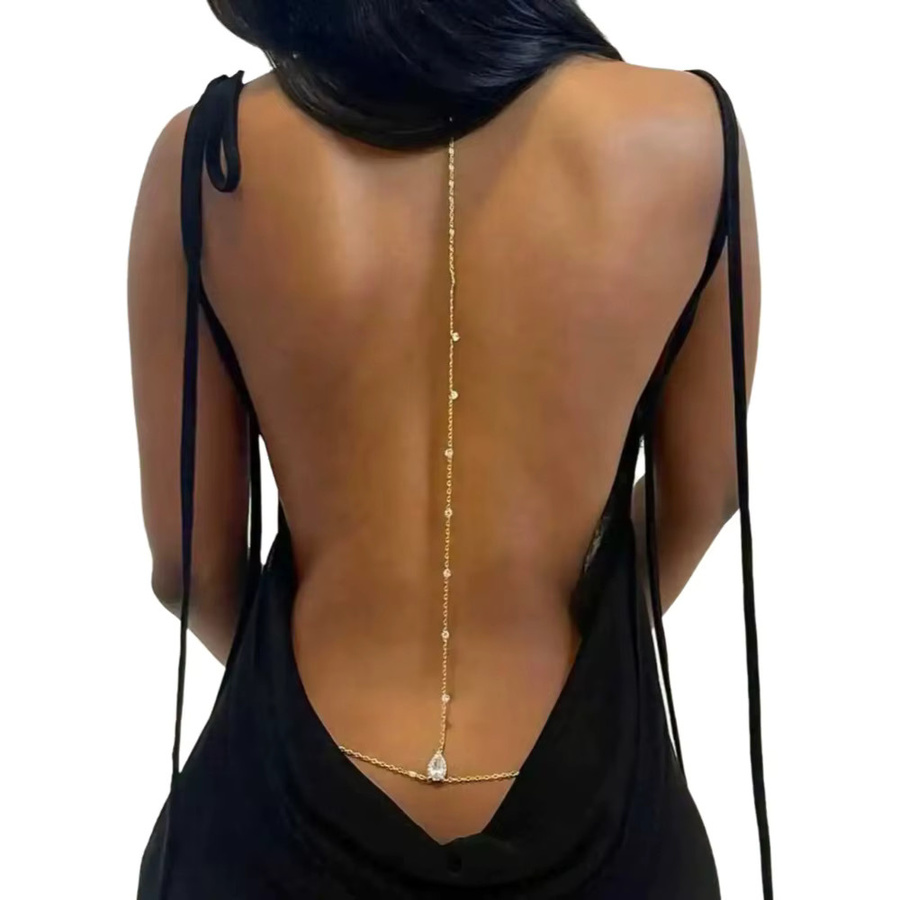 Körperkette Strass-Wassertropfen, Kristall, Gold, Damen - Bild 3