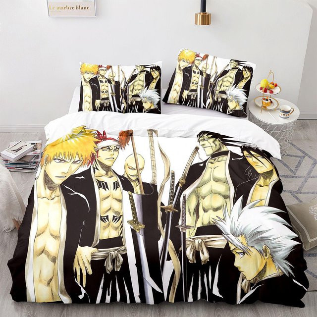 Anime Bleach Bettwäsche-Set mit Bettbezug und Kissenbezügen in Multicolour, B/H: 135 x 200 cm - Bild 1