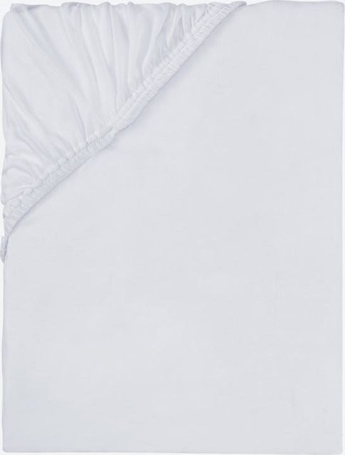 Jersey-Spannbetttuch in Weiß, B/T: 90 x 200 cm - Bild 1