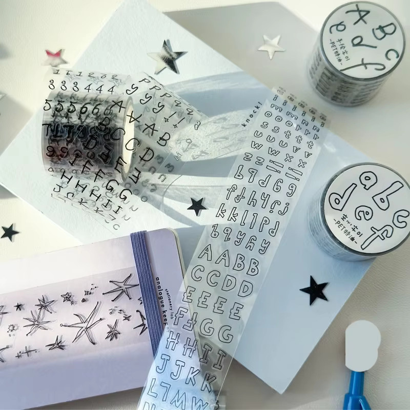 Agugu Washi Tape mit abstrakten Zeichnungen, Buchstaben und Zahlen für Graffiti- und Haustier-Aufkleber-Designs - Bild 2