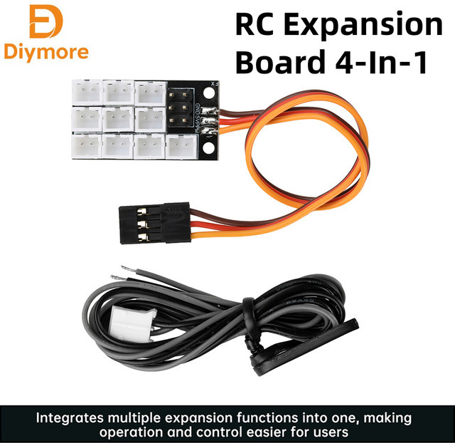 diymore 4-in-1 RC-Erweiterungsplatine PH2.0-Erweiterungsmodul für 1/14 Kettenfahrzeuge und Baumaschinen Modelle in Schwarz - Bild 1