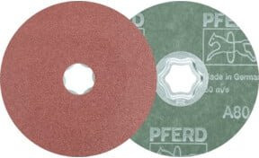 PFERD TOOLS COMBICLICK Korund Fiberscheibe A80 Durchmesser: 115 mm, Mehrfarbig - Bild 1