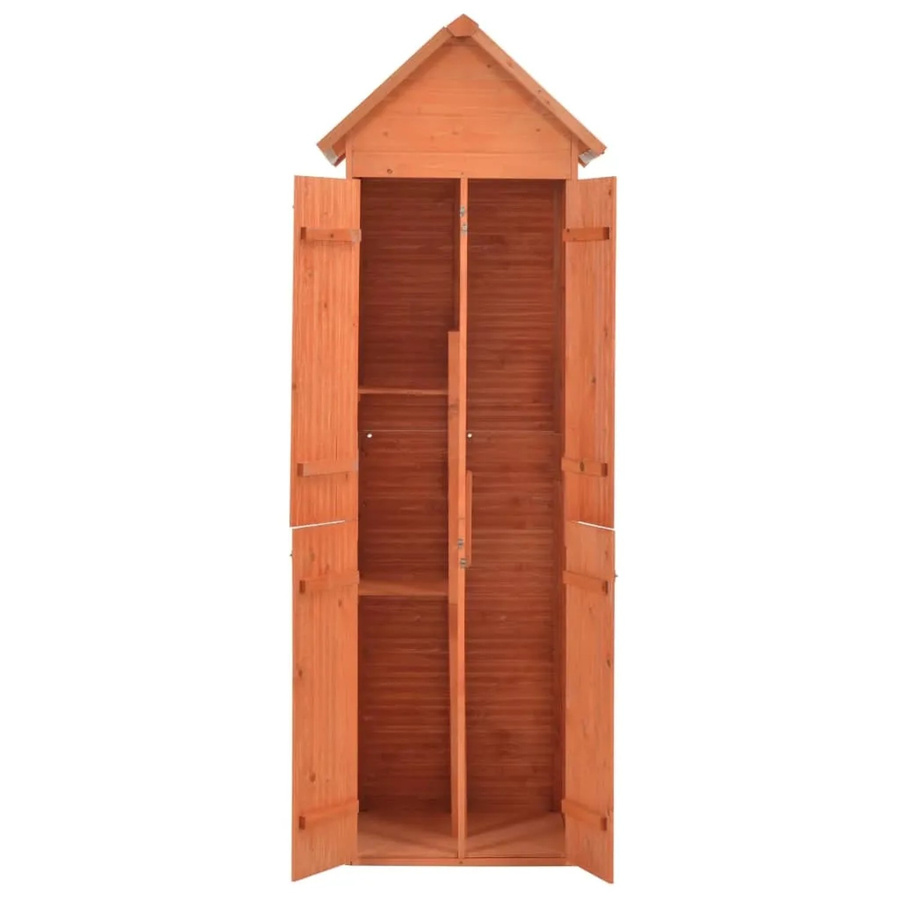 vidaXL Garten-Geräteschuppen aus Holz in Braun mit 4 Türen und 2 Regalen, B/T/H: 71 x 60 x 213 cm - Bild 2