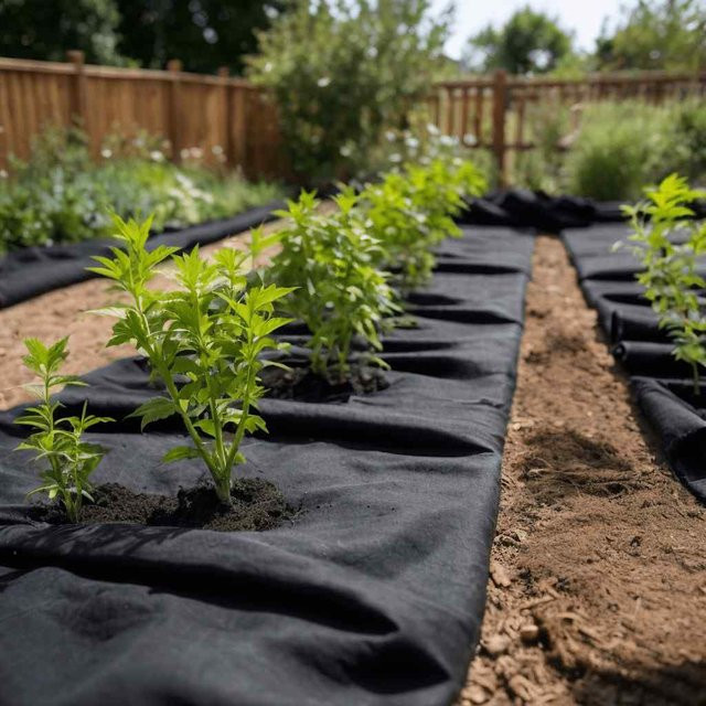 vidaXL Geotextil-Vlies Schwarz aus Polyesterfaser für den Garten, Breite: 1 m, Länge: 10 m - Bild 3
