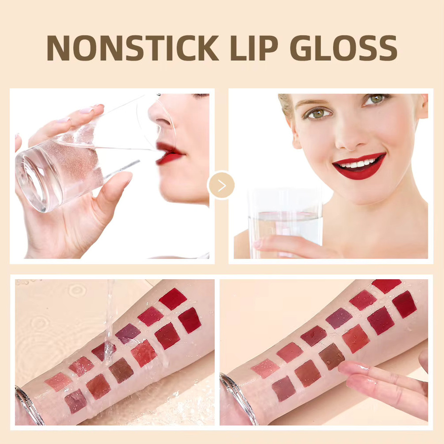 QIBEST Lippenstift, 12 Stück Set, Matt, Nude, Flüssig - Bild 3