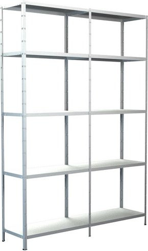 SCHULTE REGALWELT Steckregal mit Anbauregal, weiß, 10 Böden, H x B x T: 200 x 140 x 50 cm - Bild 1