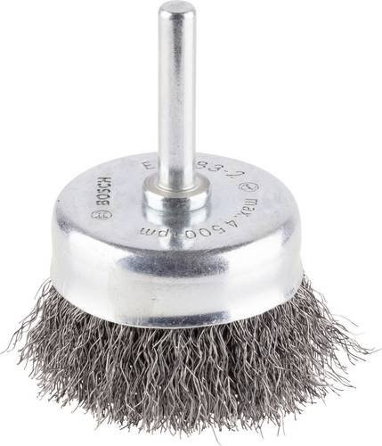 Bosch Topfbürste aus Stahl mit gewelltem Draht in Silber, Durchmesser: 50 mm, Drahtstärke: 0,2 mm, Schaft-Ø: 6 mm - Bild 1