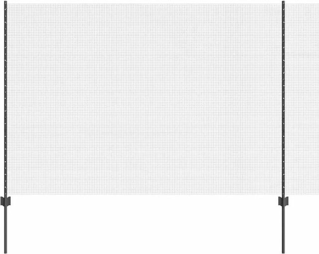 vidaXL Zaun mit Pfosten aus Stahl und PVC in Grau, Höhe: 150 cm, Länge: 50 m - Bild 1