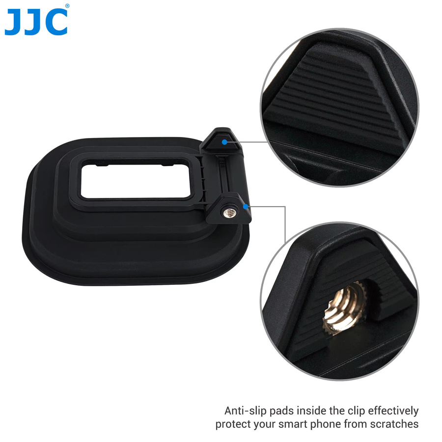 JJC Antireflex-Kamera-Gegenlichtblende mit Kaltschuh für iPhone 15 14 13 12, Samsung und Android Smartphones, Schwarz - Bild 3