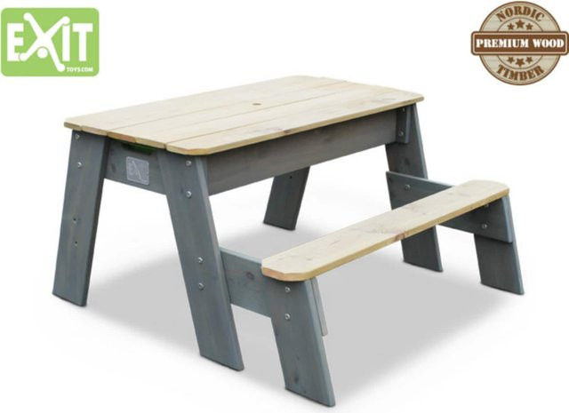 EXIT Toys Sand- und Wassertisch mit Holzplatte in Grau, B/H/T: 94 x 50 x 12 cm - Bild 2