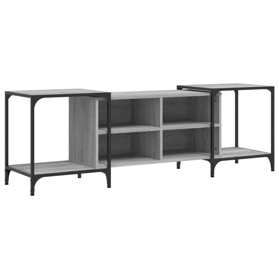 vidaXL TV-Schrank im Industrial Design aus Holz und Metall, Grau, B/T/H: 153 x 37 x 50 cm - Bild 2