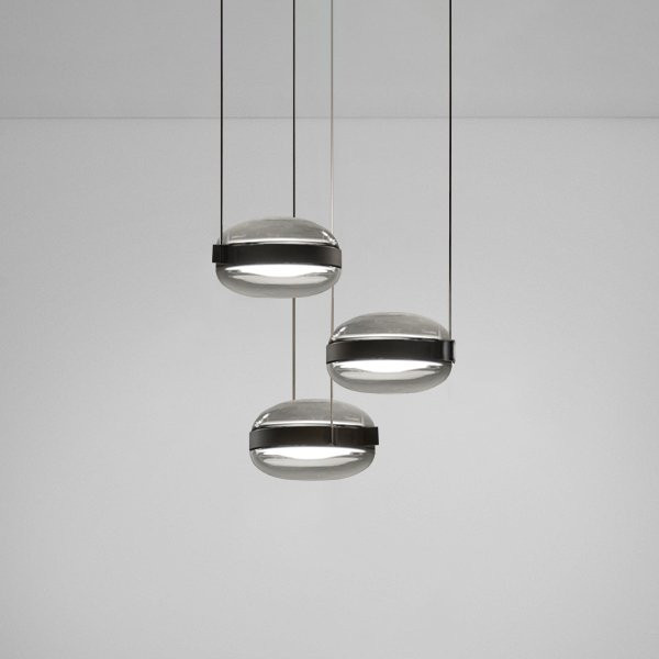 B.Lux Beaded S3 LED-Pendelleuchte aus Glas und Aluminium in Schwarz und Grau, dimmbar - Bild 1