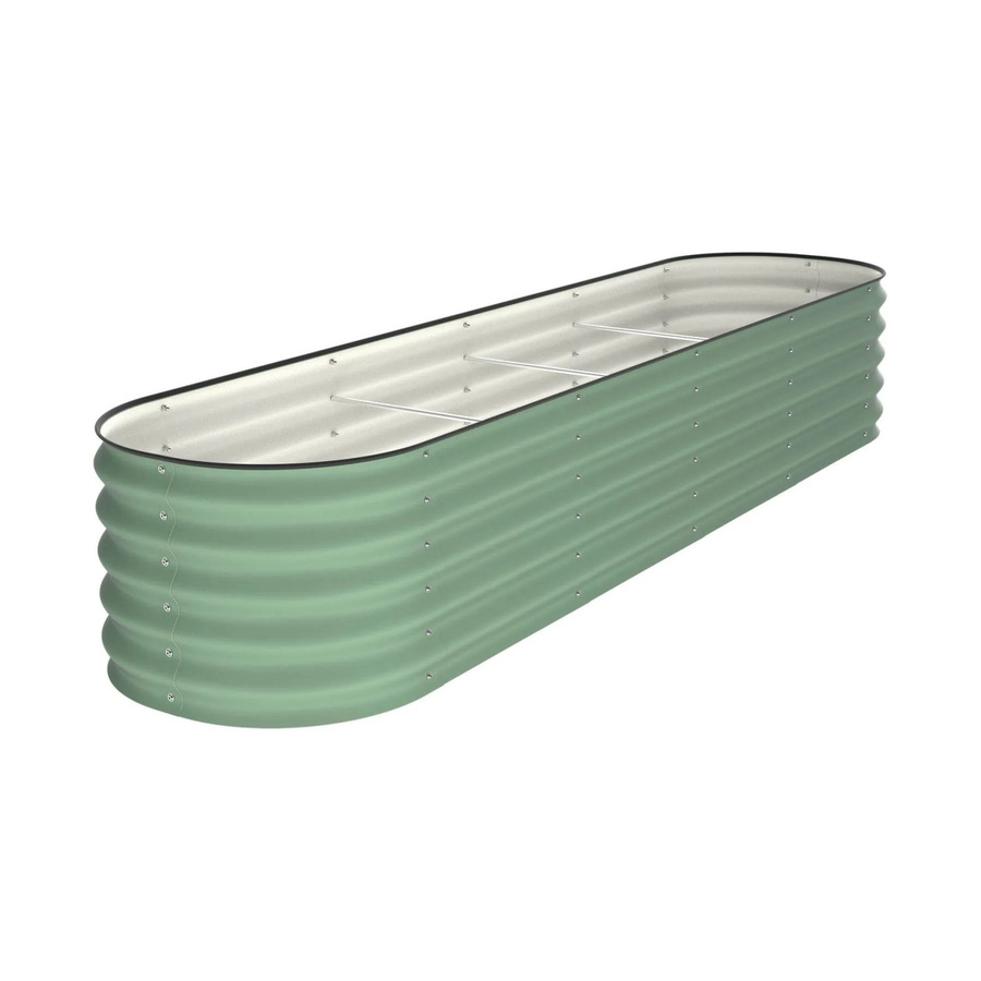 VidaAtHome.de ALVARE Gartenbeet aus Metall in Waldgrün und Silber, B/T/H: 248 x 61 x 43 cm - Bild 2
