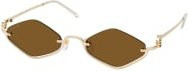 Gucci GG 1604S Sonnenbrille, Halbrand, Hexagonal, Metall, Gold, Brown, Damen - Bild 1