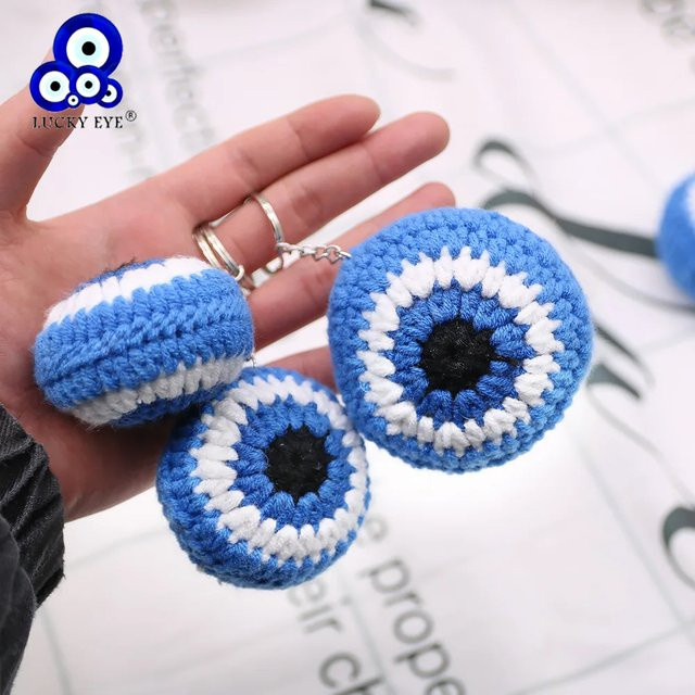 Schlüsselanhänger Lucky Eye, gewebtes Seil, Unisex - Bild 1