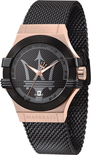 Maserati Herrenuhr, Quarz, Edelstahl, Schwarz, 42 mm, 10 ATM - Bild 1