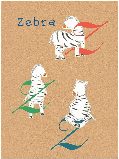 Komar Wandbild ABC Animal auf Fotopapier, Mehrfarbig, Breite: 40 cm, Höhe: 50 cm - Bild 1