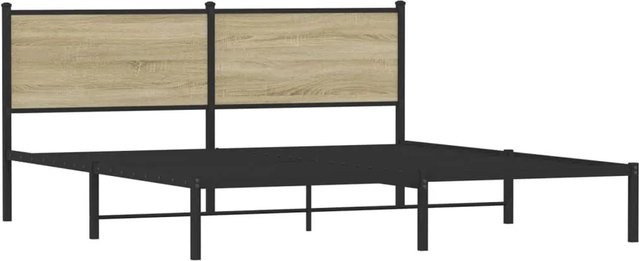 vidaXL Metallbett in Sonoma-Eiche ohne Matratze, B/T/H: 187 x 91,5 x 219 cm - Bild 1