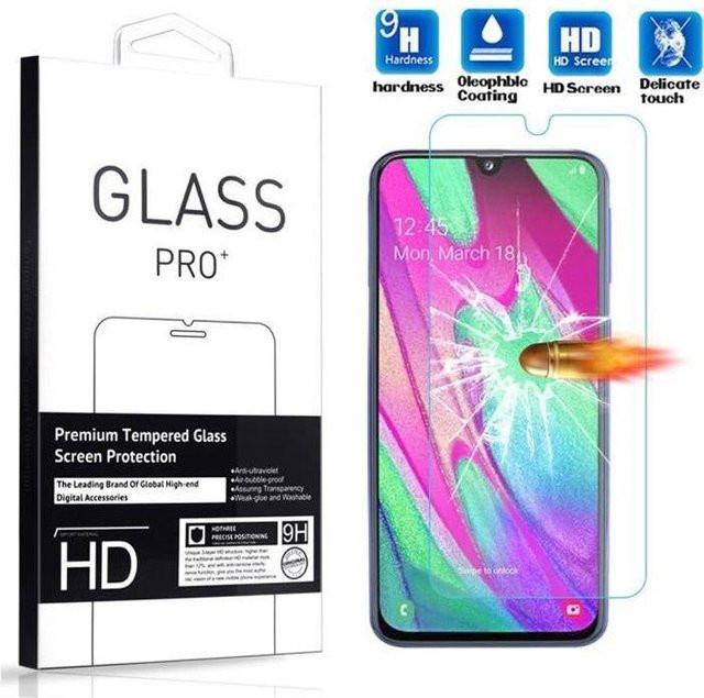 Samsung Galaxy A40 Displayschutzfolie aus gehärtetem Glas, transparent, 1 Stück - Bild 1