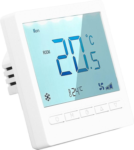 Programmierbarer LCD-Thermostat von mfySpace in Grau und Weiß mit hoher Genauigkeit für Wohnzimmer, Schlafzimmer, Esszimmer und Flur, AC230V - Bild 1