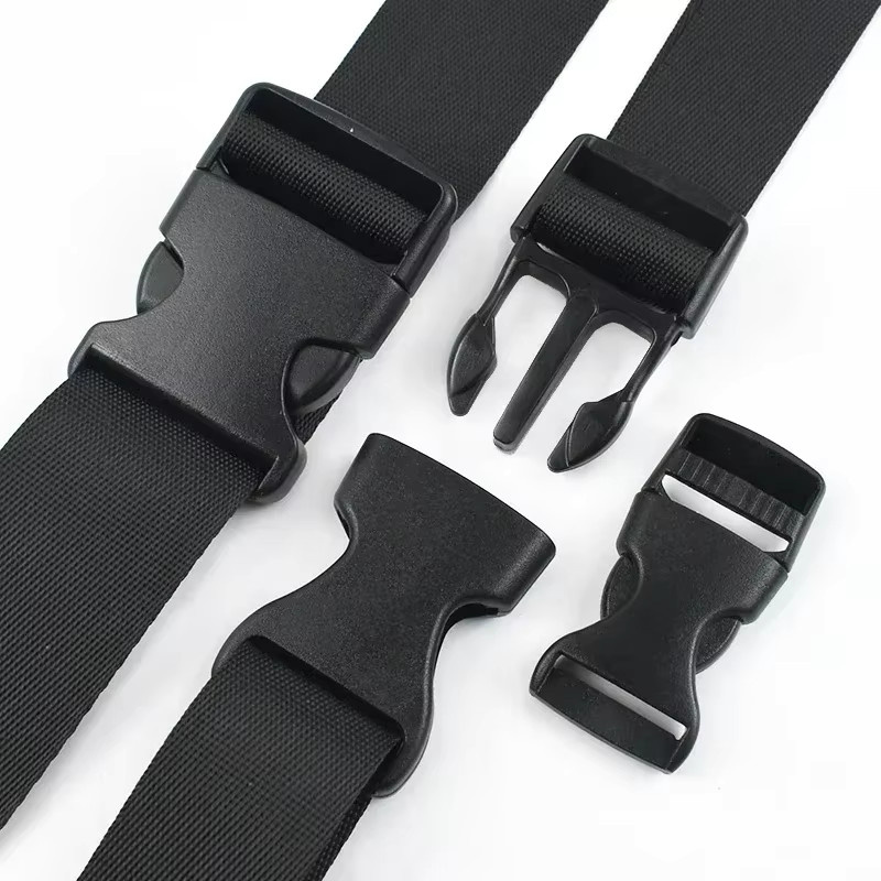 Meetee Taschen-Seitenschnallen aus Kunststoff in Schwarz für Nylon-Gurtband und Hundehalsbänder, 10-50mm - Bild 3