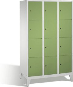 C+P Fächerschrank Classic mit 12 Fächern auf Füßen, Front Resedagrün und Korpus Lichtgrau, H: 185,0 cm, B: 120,0 cm, T: 50,0 cm - Bild 1