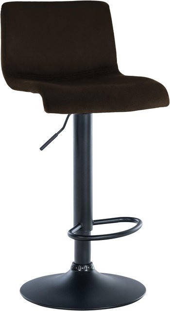 CLP Barhocker Hover höhenverstellbar mit Lehne, gepolsterter Barstuhl mit Samtbezug und drehbarem Metallgestell - Bild 1