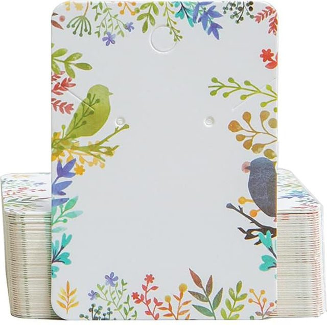 30 Stück Schmuck-Display-Karten aus Papier in Multicolour, B/H: 5 x 7 cm, zur Präsentation von Ohrringen und Halsketten - Bild 1