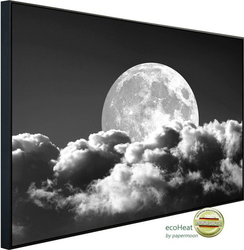 papermoon Infrarotheizung EcoHeat Mond Schwarz Weiss mit Matt-Effekt und App-Steuerung - Bild 1