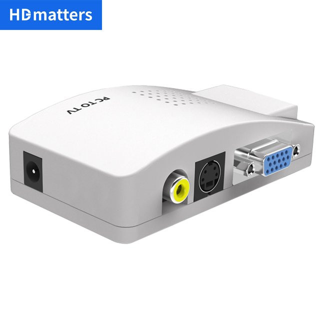 HDmatters VGA zu RCA Konverter Box für PC zu TV Verbindung mit S-Video und Composite Video Unterstützung - Bild 1