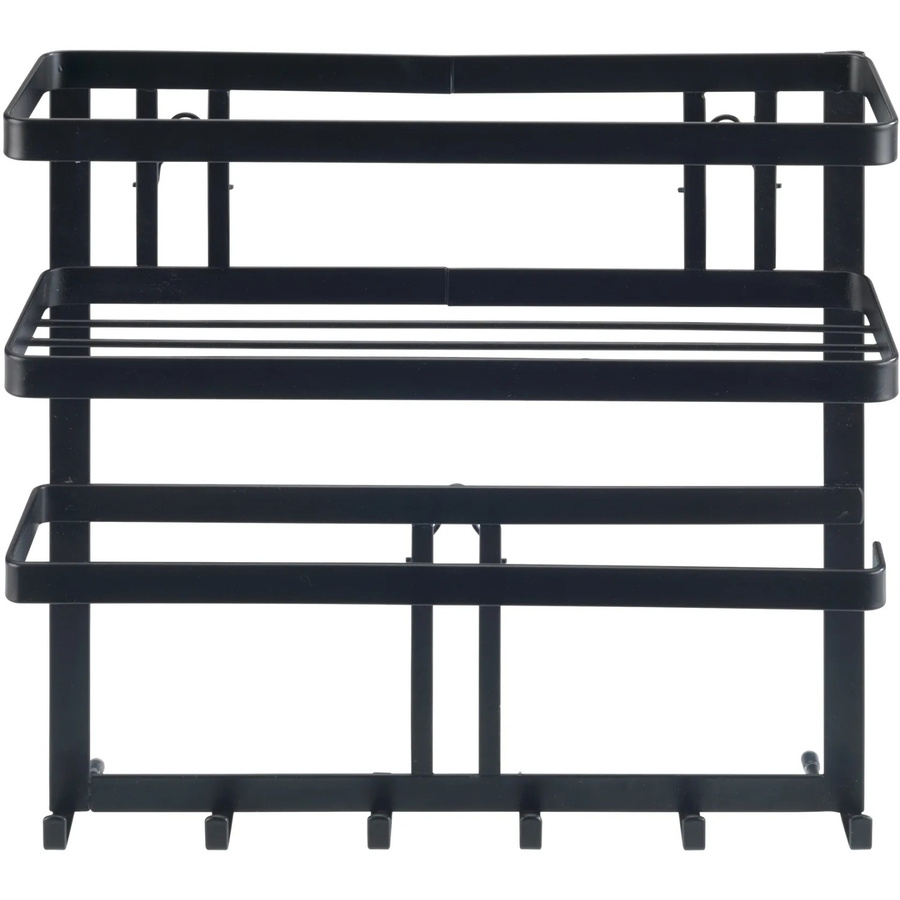 Wenko Multifunktionsregal Gala in Schwarz mit 6 Haken, B/H/T: 30 x 33 x 9 cm - Bild 2
