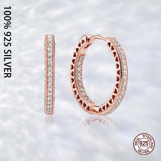 Wucifang Jewelry Hoop Ohrringe, 925 Silber, Zirkonia, Damen - Bild 1