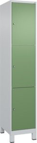 C+P Schließfachschrank Classic PLUS mit Füßen, 1 Abteil, Grau und Resedagrün, H x B x T: 195 x 40 x 50 cm - Bild 1