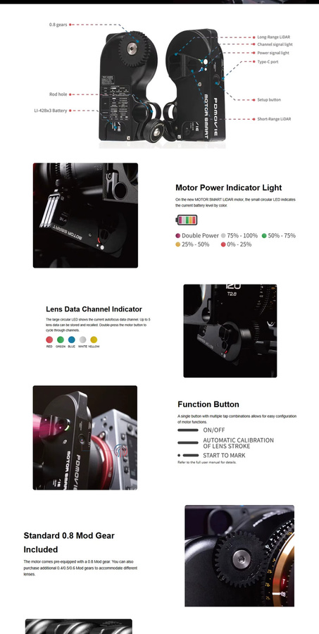 PDMOVIE LIVE AIR 4 Smart Autofokus-Motor mit LiDAR-Technologie in Schwarz - Bild 5